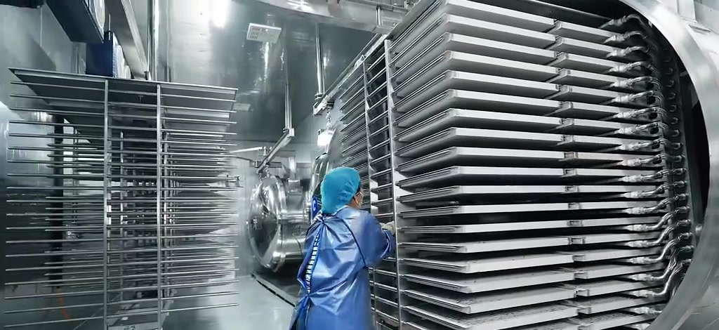 Freeze-drying trays inside Salween Coffee production