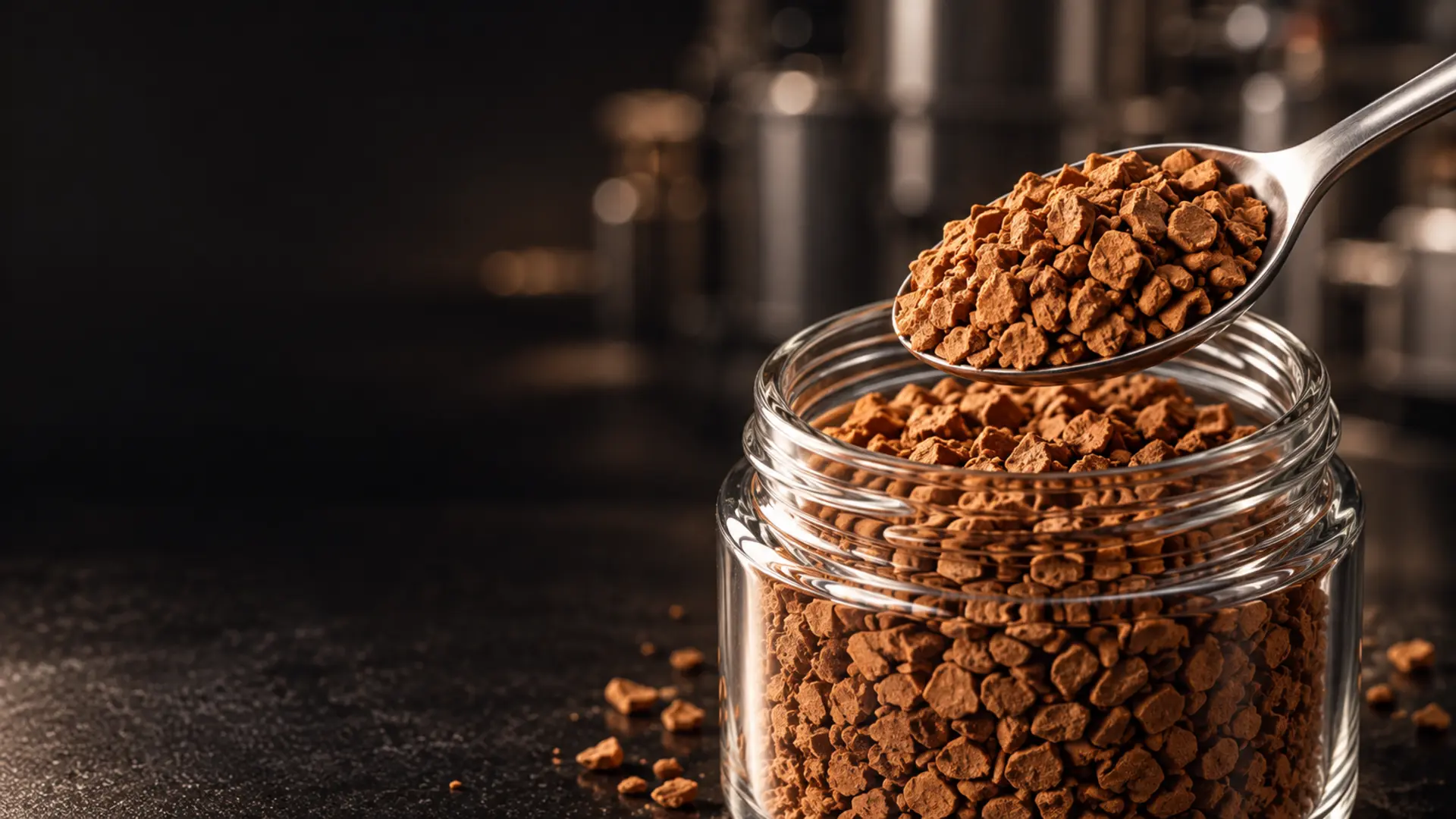 Premium freeze-dried instant coffee granules manufactured by Salween Coffee